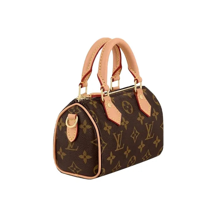 LOUIS VUITTON Nano Speedy Handbag Monogram Canvas Brown