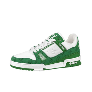 LOUIS VUITTON Trainer Green Monogram Denim White