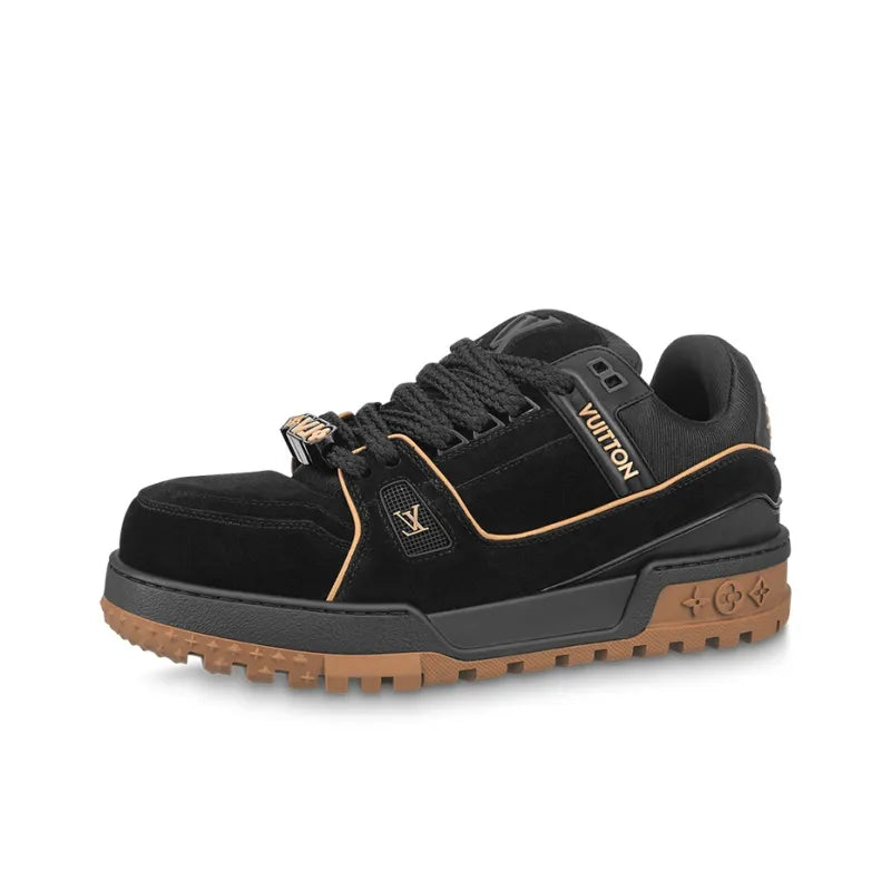 LOUIS VUITTON Trainer Maxi Black Brown Suede