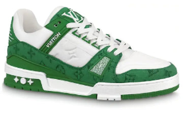 LOUIS VUITTON Trainer Green Monogram Denim White