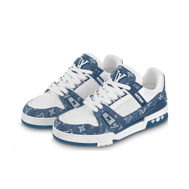 LOUIS VUITTON Trainer Lifestyle Shoes Low-Top White/Blueshop_this_look_EcLGgQ