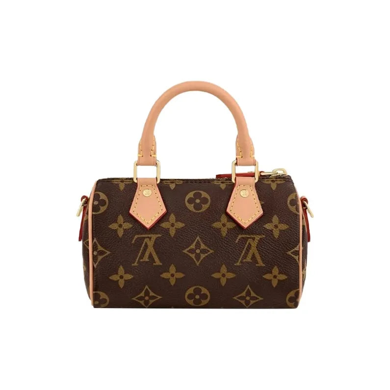 LOUIS VUITTON Nano Speedy Handbag Monogram Canvas Brown